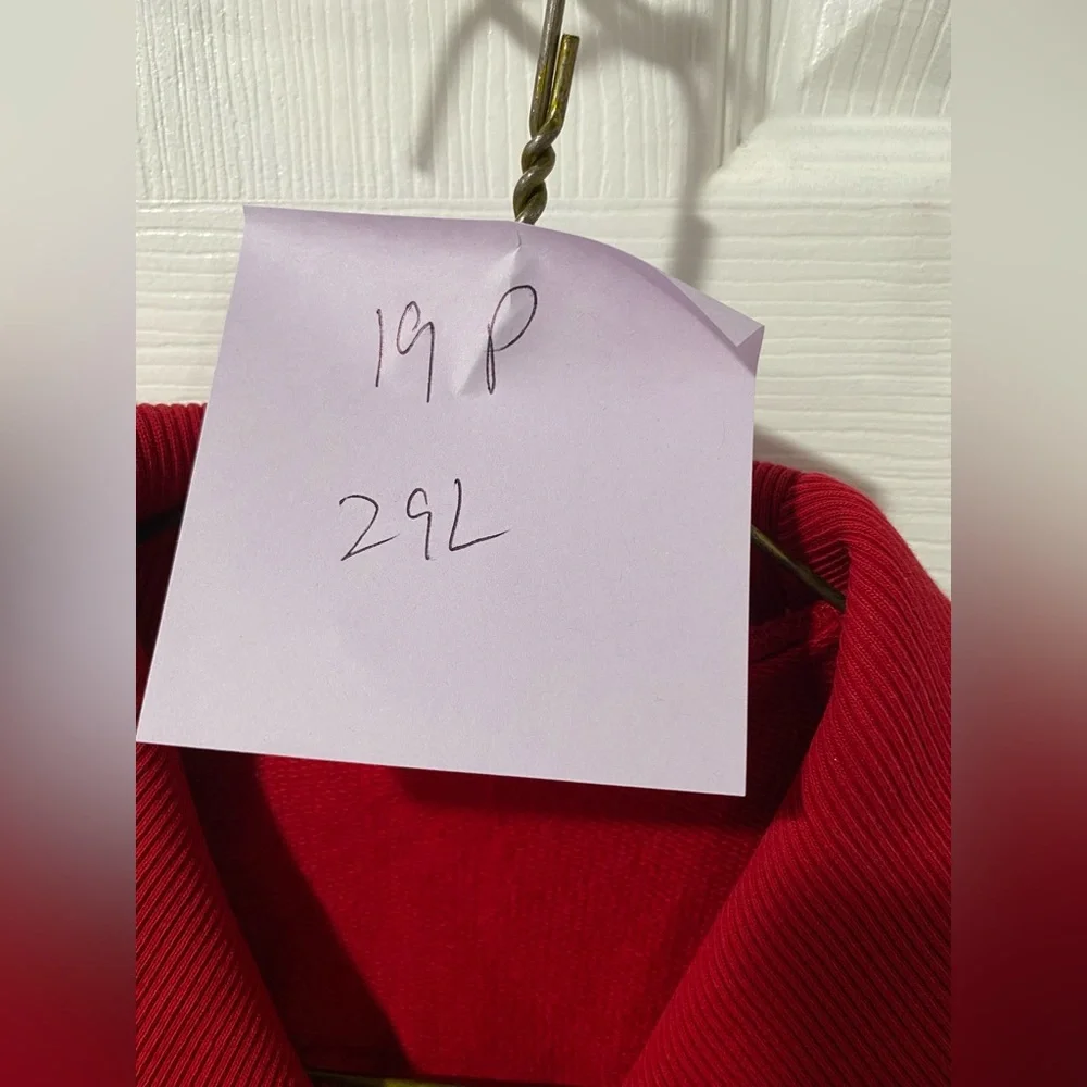Chaps long cardigan, with unique closure feature, red, size S. Good condition. - Picture 3 of 8